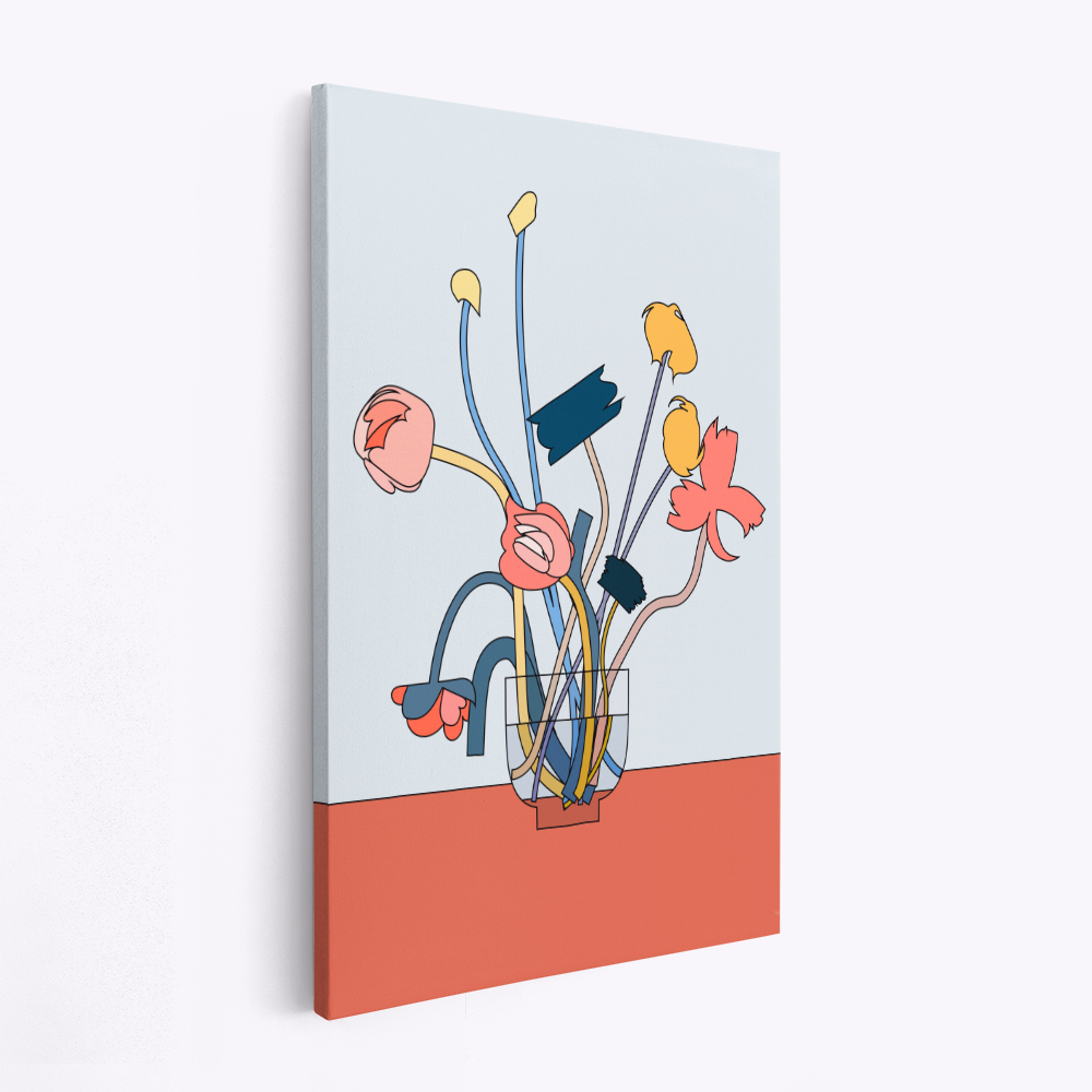 Stampe su tela - Flowers in a glass vase