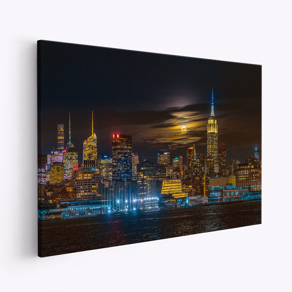 Stampe su tela - Super Blue Moon 2018, New York City