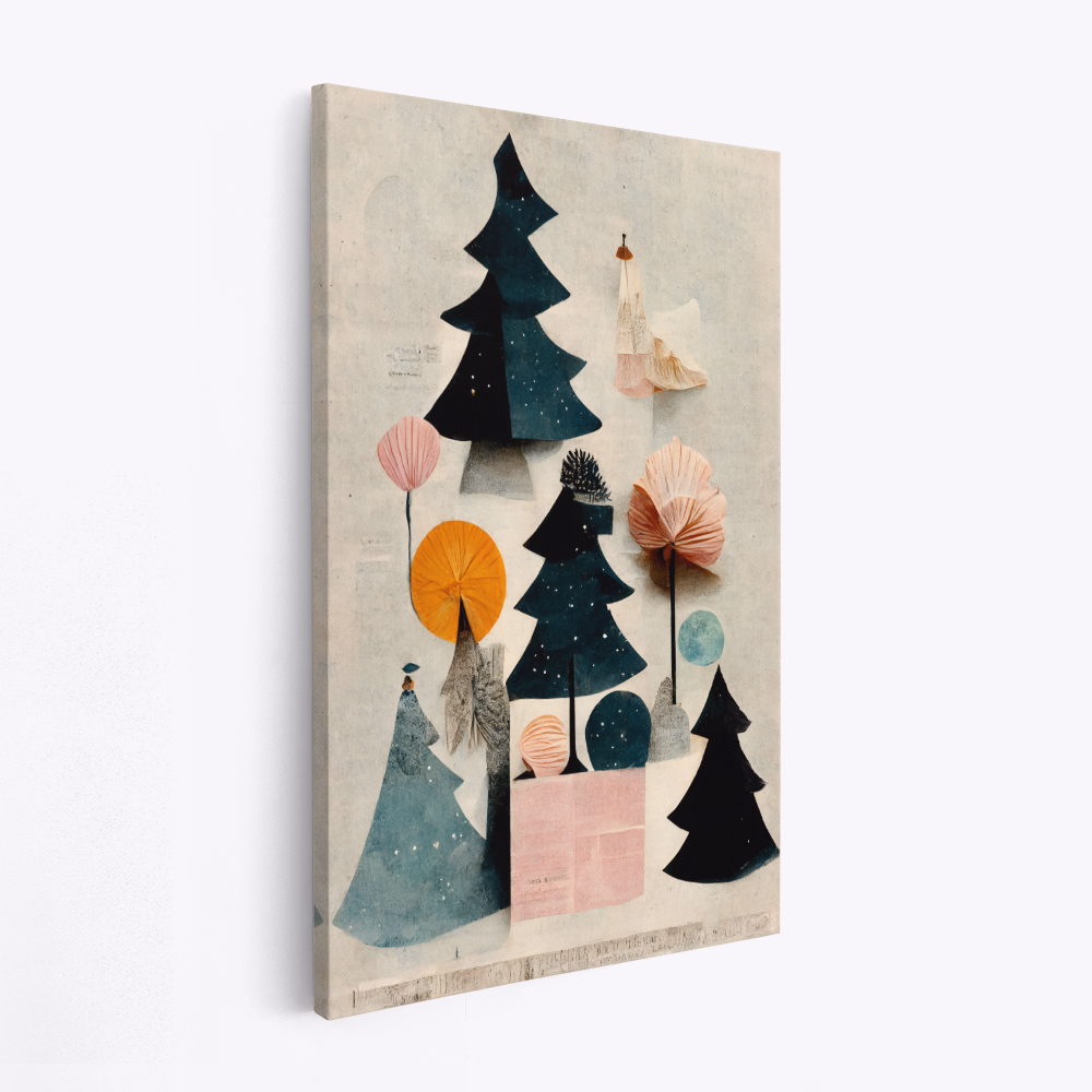 Stampe su tela - Cute Pine Tree Composition