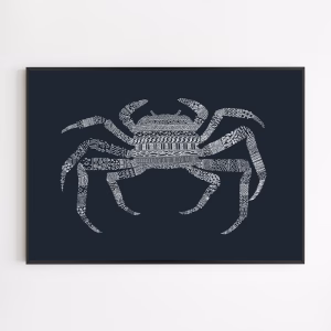Poster - Crab Blue Poster - Blue