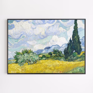 Poster - Wheat Field With Cypresses