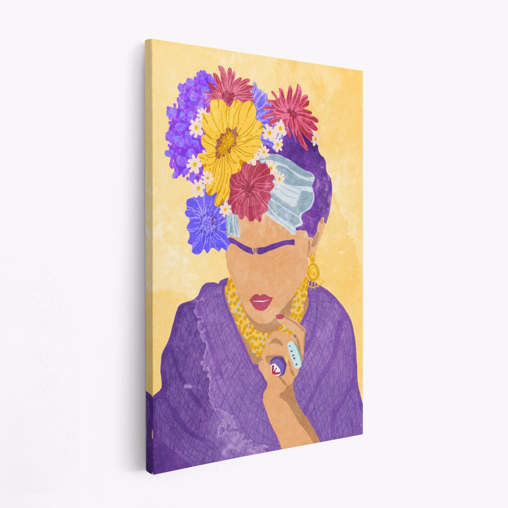 Stampe su tela - Frida and flowers