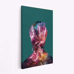 Stampe su tela - Frida floral silhouette portrait