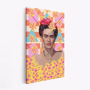 Stampe su tela - Frida with flowers